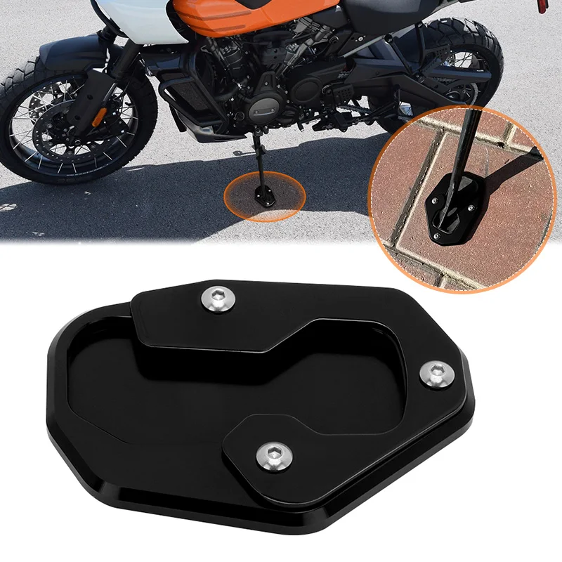 

Motorcycle Accessories Foot Side Stand Enlarger Plate Kickstand Enlarge Extension For Harley Pan America 1250 S RA1250 2020-2022