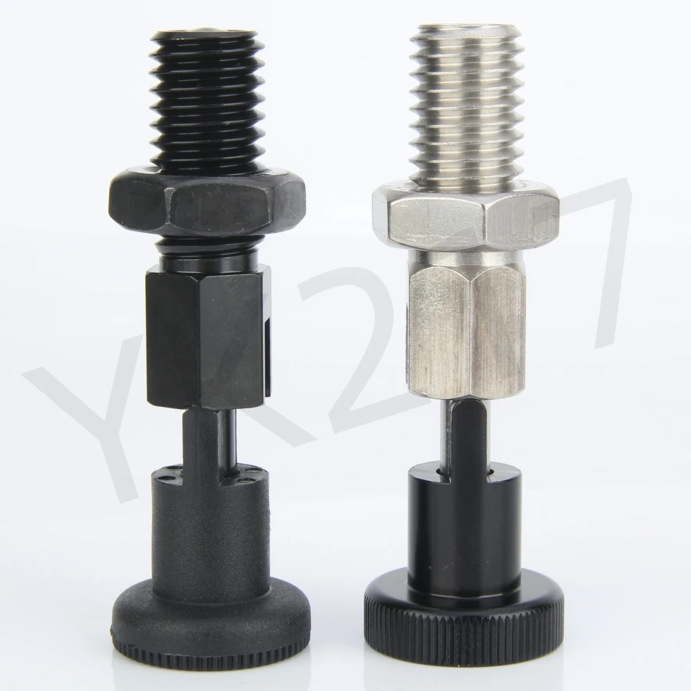 Hand Retractable Spring Self-Locking Indexing Bolts Locating Pins Index Plungers With Nuts YK217 cylindrical locating dowel pin stainless steel ball lock pins stainless steel knurled plungers