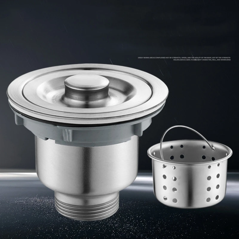 Kitchen Anti-clogging Drain Filter Sink Drain Stopper with Removable Sink Strainer Basket& Cover Stainless Steel Durable