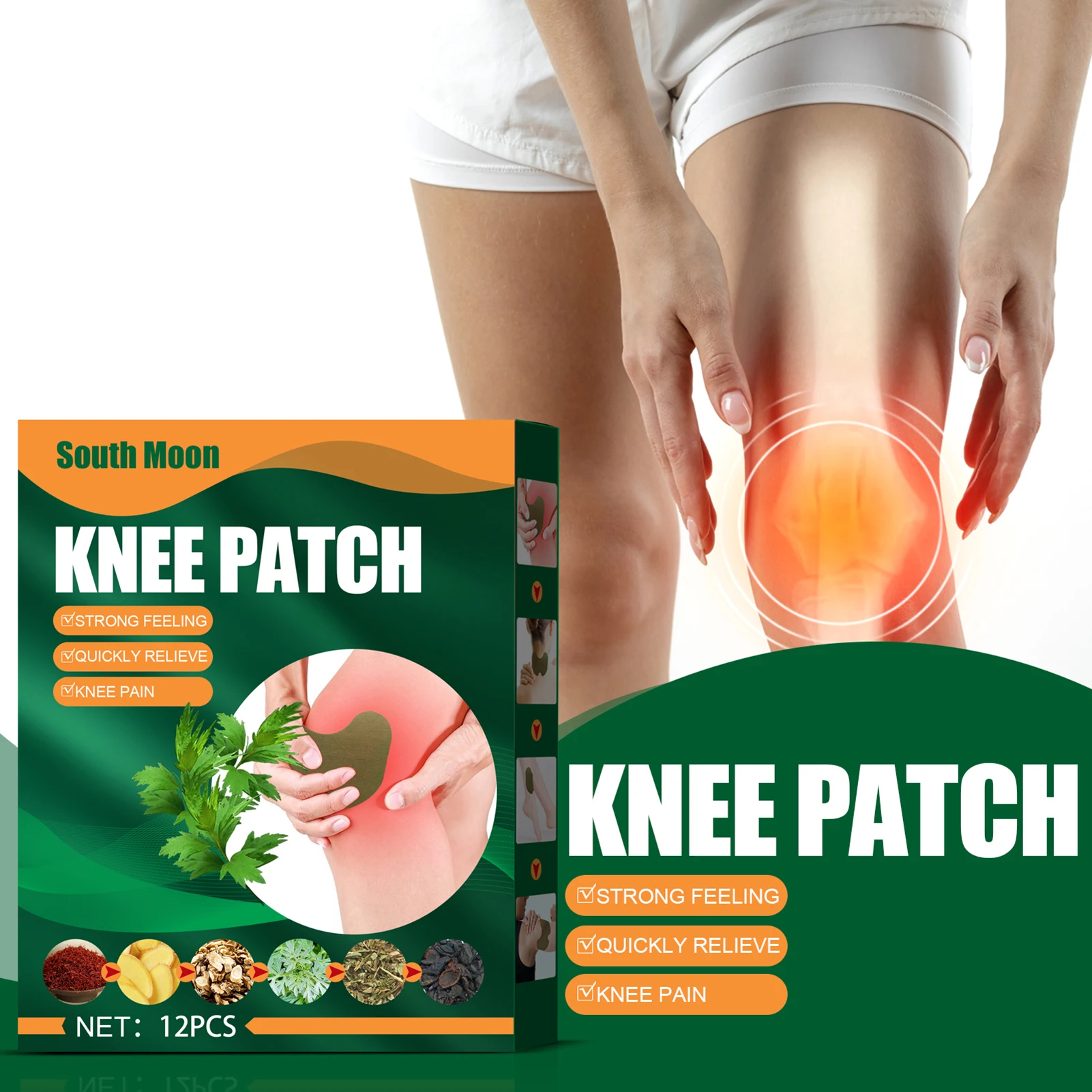 12/24/36Pcs(Optional) Knee Self-heating Moxibustion Patches Deep Penetration Relief Pain Release Tension for Shoulder Neck |