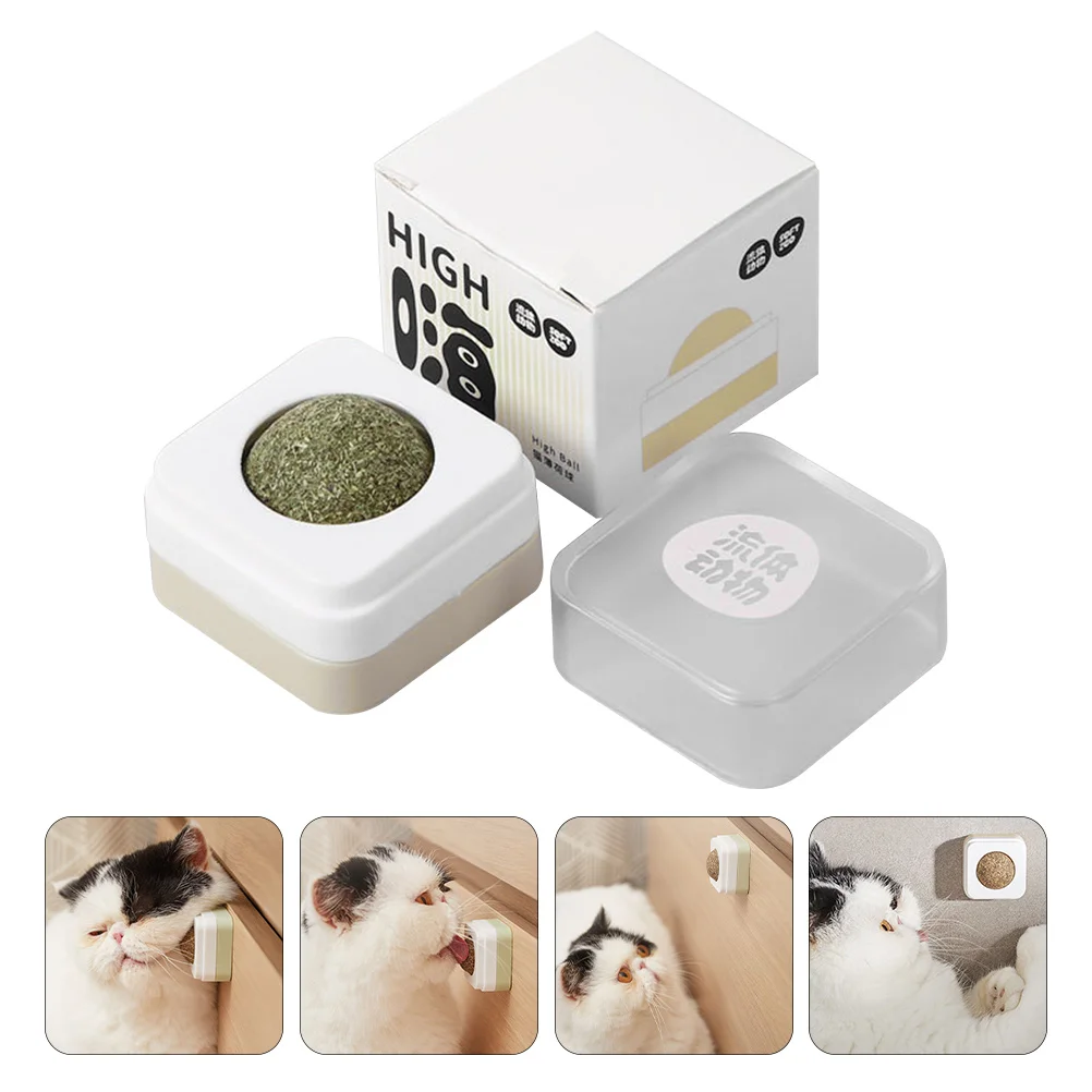 

Cat Lick Fun Toys Catnip Ball Mint Balls Chew Plastic Base Molar Teeth Cleaning Edible