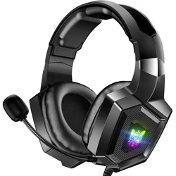 ONIKUMA K8 RGB Gaming Headphones with Flexible HD Microphone (Black)
