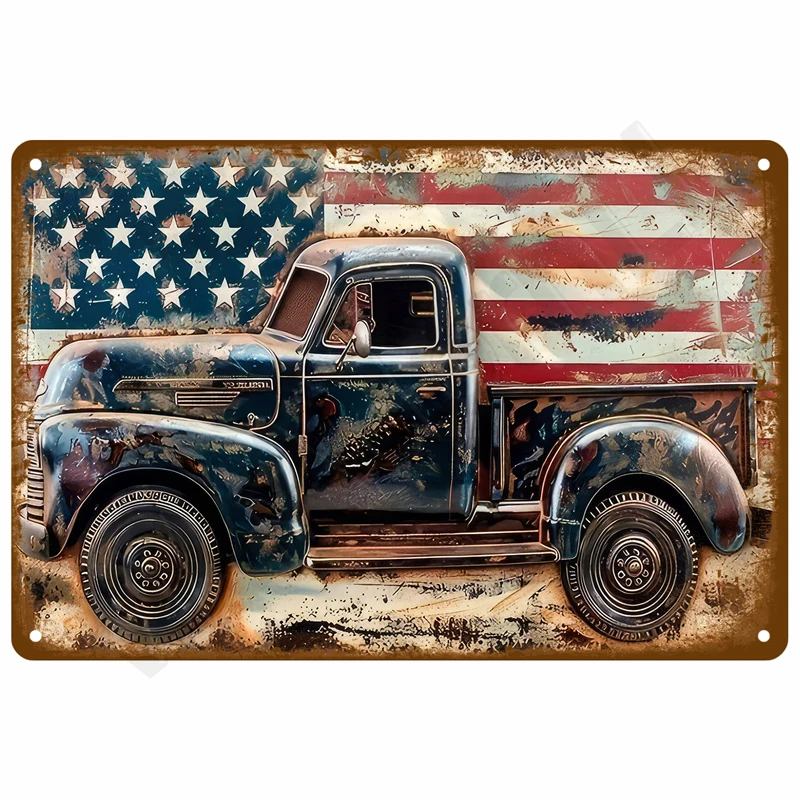 Retro Tin Sign Wall Art - Vintage Aesthetic Metal Plate Decor