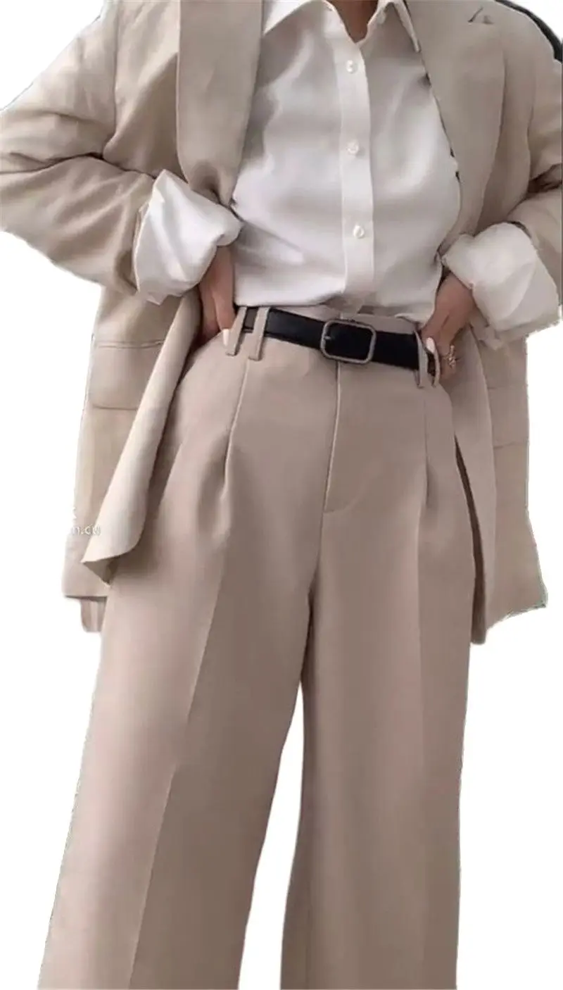 

Beige Notched Lapel Lady Pant Suits For Weddings Womens Business Blazer Female Trouser Tuxedo(Jacket+Pant)