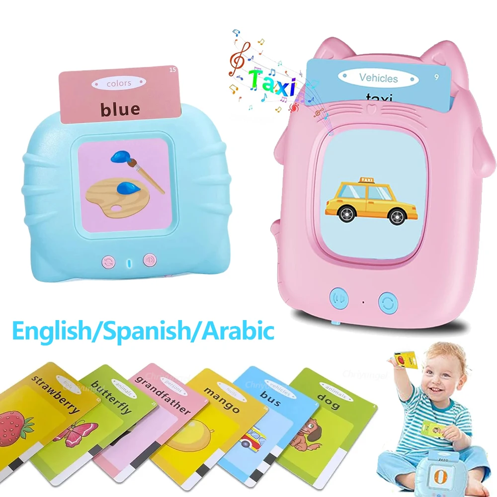 Talking Flashcards Learning Machine for Toddlers English / Spanish / Italian Arabic Audio Early Educational Toy Gift,educational learning toy