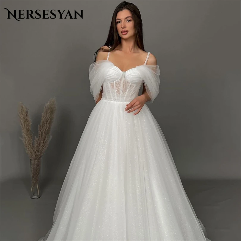 

Nersesyan Bohemia Off Shoulder Pleated Wedding Gowns Sexy Spaghetti Straps Bridal Dresses A Line Draped Vestidos De Novia 2023