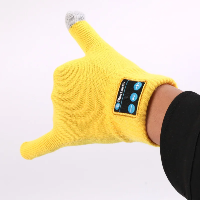 Wireless Blue Tooth Gloves Winter Warm Gloves Touch Screen with Built-in Stereo Speakers Calls Can Be Answered Headphones Glove