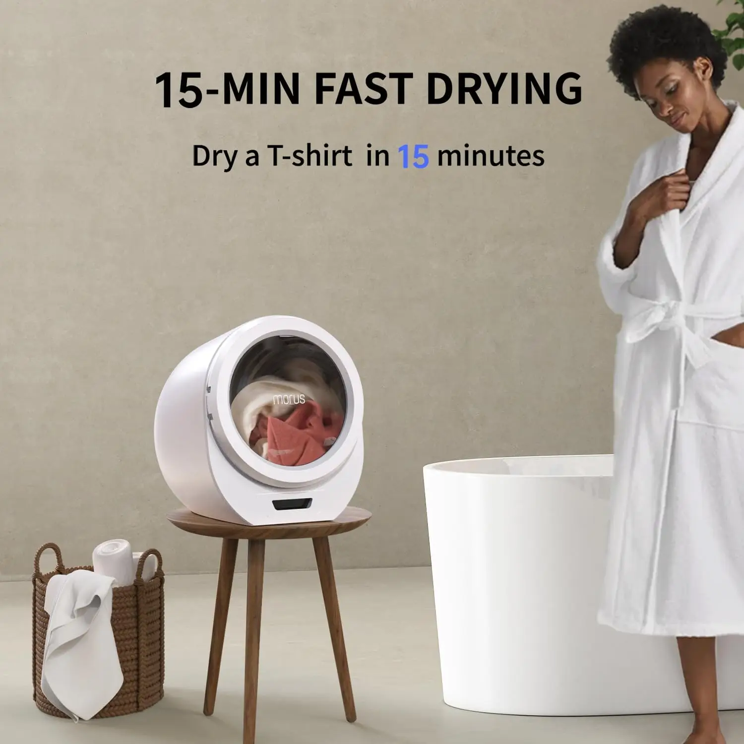 Compact Laundry Dryer for Apartments, 110V Electric Dryer with Stainless Steel Tub, Easy Control for 8 Automatic Modes with Chil 4