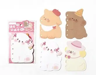 1봉지 양면 반짝이 모래 귀여운 내지 수첩 노트 루즈리프 노트 수첩 인덱스 페이지