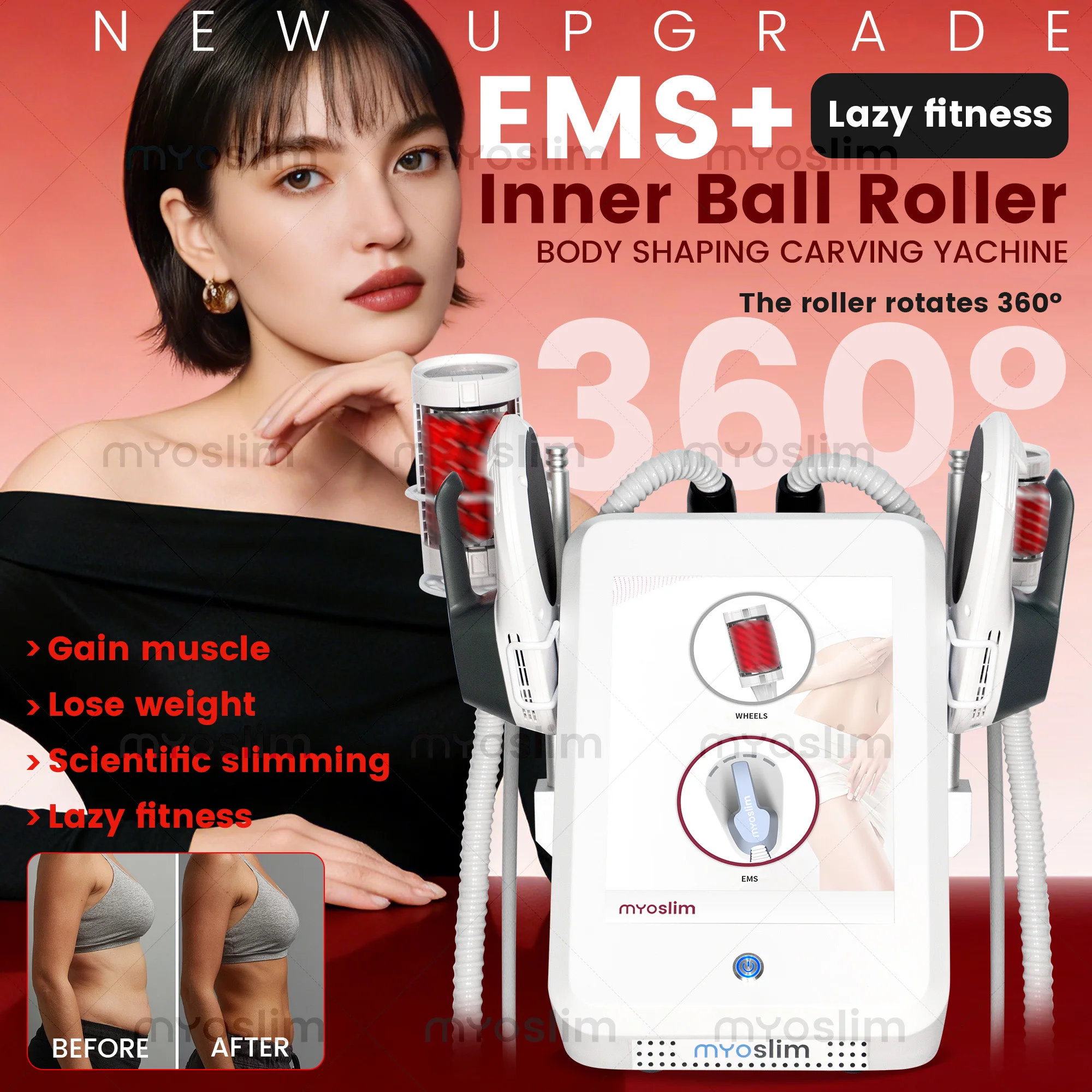 Hot Selling Slimming Massage Cellulite Body Facial Treatment 360 Degree Vibration Therapy Inner Ball Roller Fat Removal Machine - immagine 3