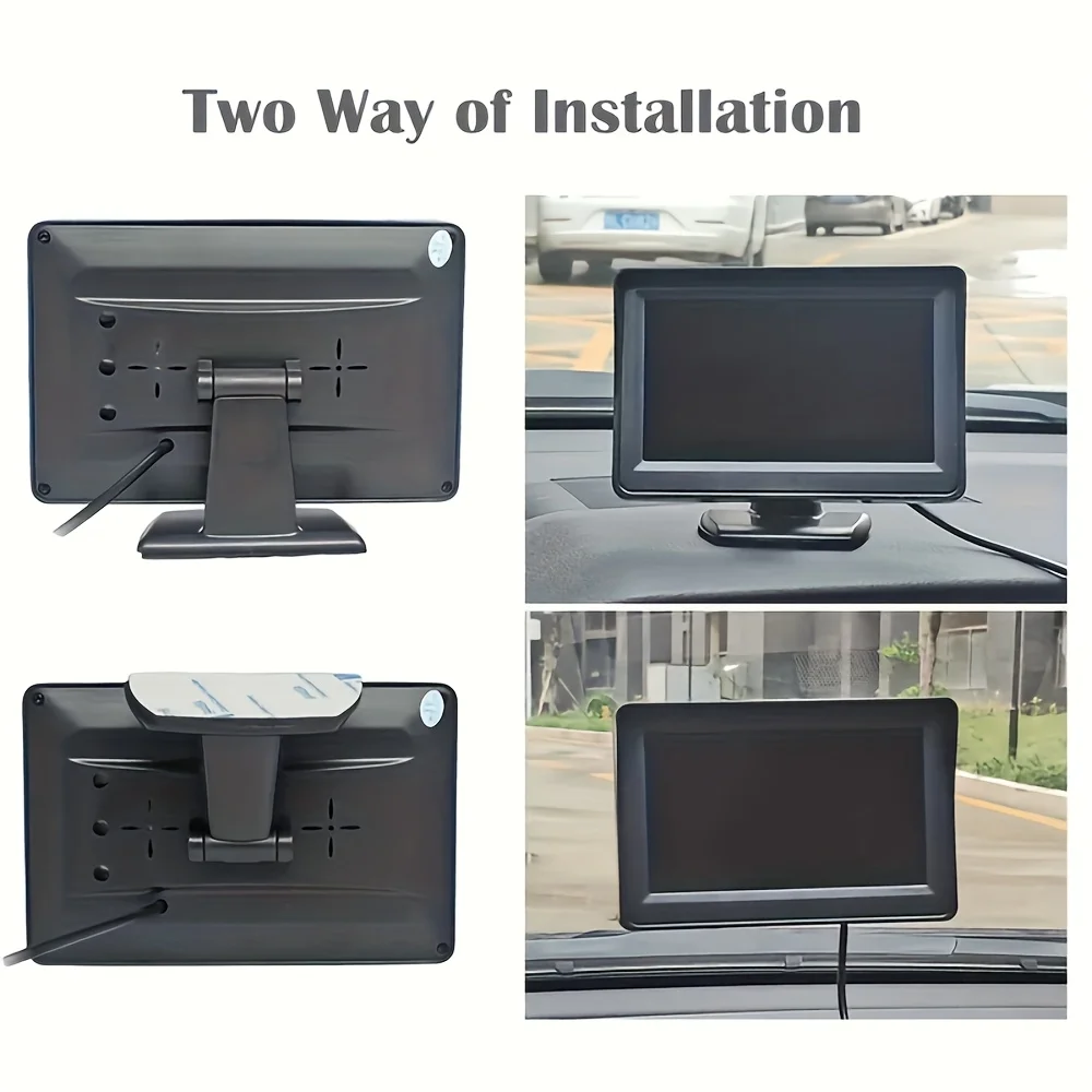 4.3인치 HD LCD 후방 카메라 시스템(야간 시야 기능, 간편 설치) - 세단, SUV, RV, 픽업트럭에 적합