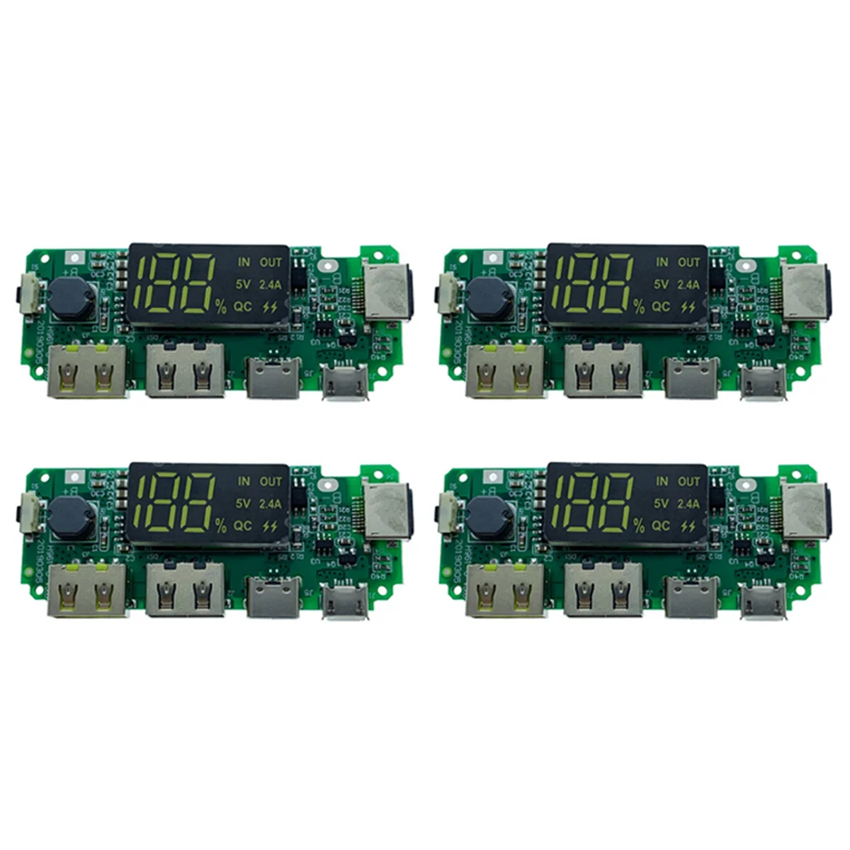 

LED Dual USB 5V 2.4A /Type-C USB Mobile Power Bank 18650 Charging Module Lithium Battery Charger Board 4Pcs