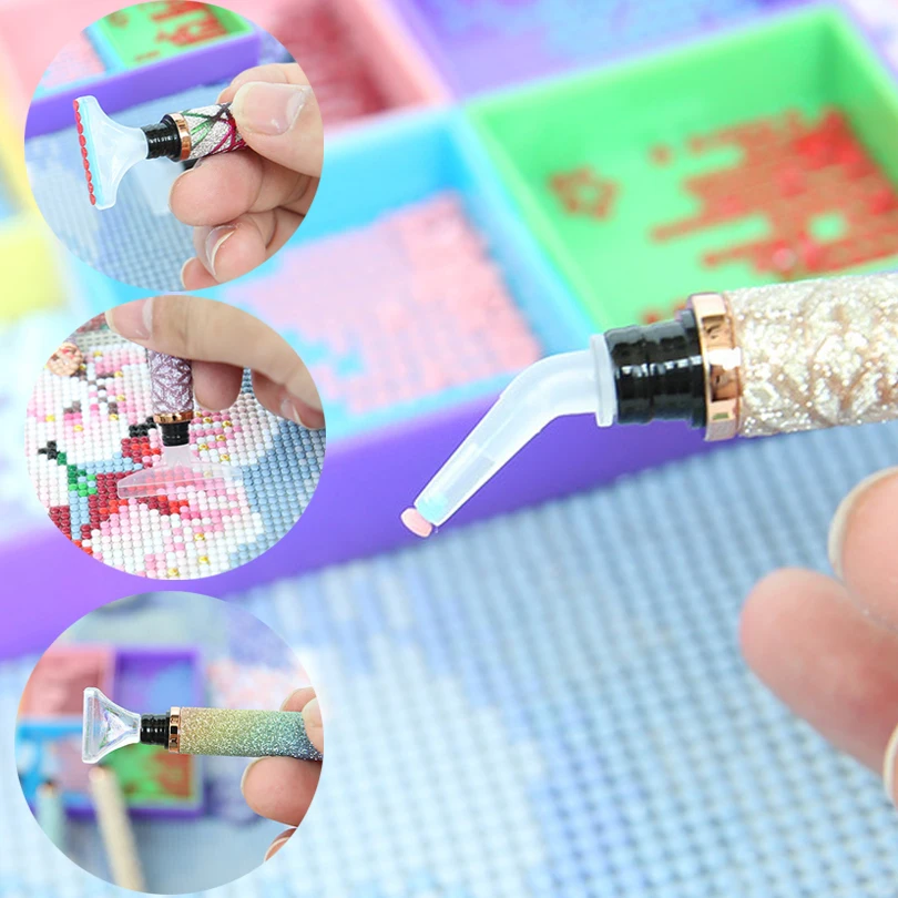Diamond Painting Pen Nail Art Pens Diamond Painting Accessories 5D Glitter Diamond Sparkle Point Drill Pens Cross Stitch Embroidery Diamond Painting Pen DIY Craft Nail Art Painting