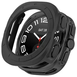 Enhanced Protective PC Case for Galaxy Watch Ultra - Durable Hard Cover Bumper Accessory (Black)