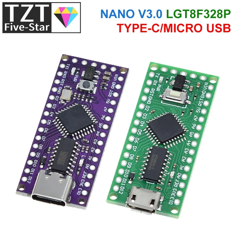 Lgt8F328P-Lqfp32 Minievb Type-C Micro Usb Compatibile Con Atmega328 Nano V3.0 Lgt8F328P Ch9340C / Ht42B534-1 Sop16 Per Arduino
