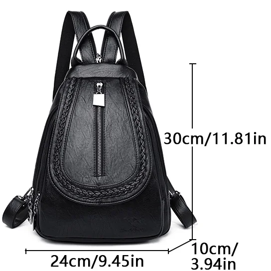 Zainetto Donna Ovale con cerniera centrale *treccia a doppio bordo* in Ecopelle, spallina double face e vari colori (30*24cm) 44 Zainetto Donna Ovale con cerniera centrale *treccia a doppio bordo* in Ecopelle, spallina double face e vari colori (30*24cm) - immagine 4