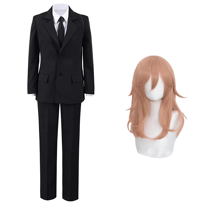 thumbnail image 1 of Disfraz de Cosplay de Anime Chainsaw Man, Denji Aki Hayakawa, uniforme de cazador de demonios negro, peluca, traje, ropa de Halloween y Navidad, 1 of 4