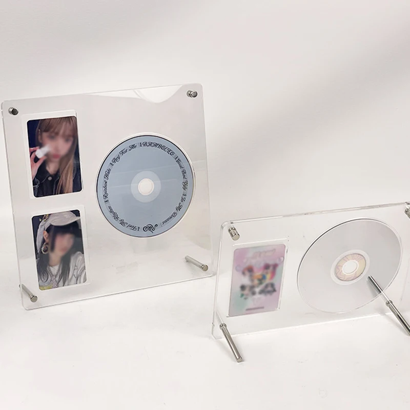 Photo Idol Card Display Stand Room Decor Acrylic Photo Frame Silk Ribbon CD Album Frame Idol Protective Display photo album