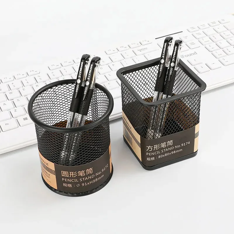 Office Desk Pen Pot Metal Mesh Pen Holder Stand Pencil Stationery Organizer Container Stand Storage Pencil Cup Holder