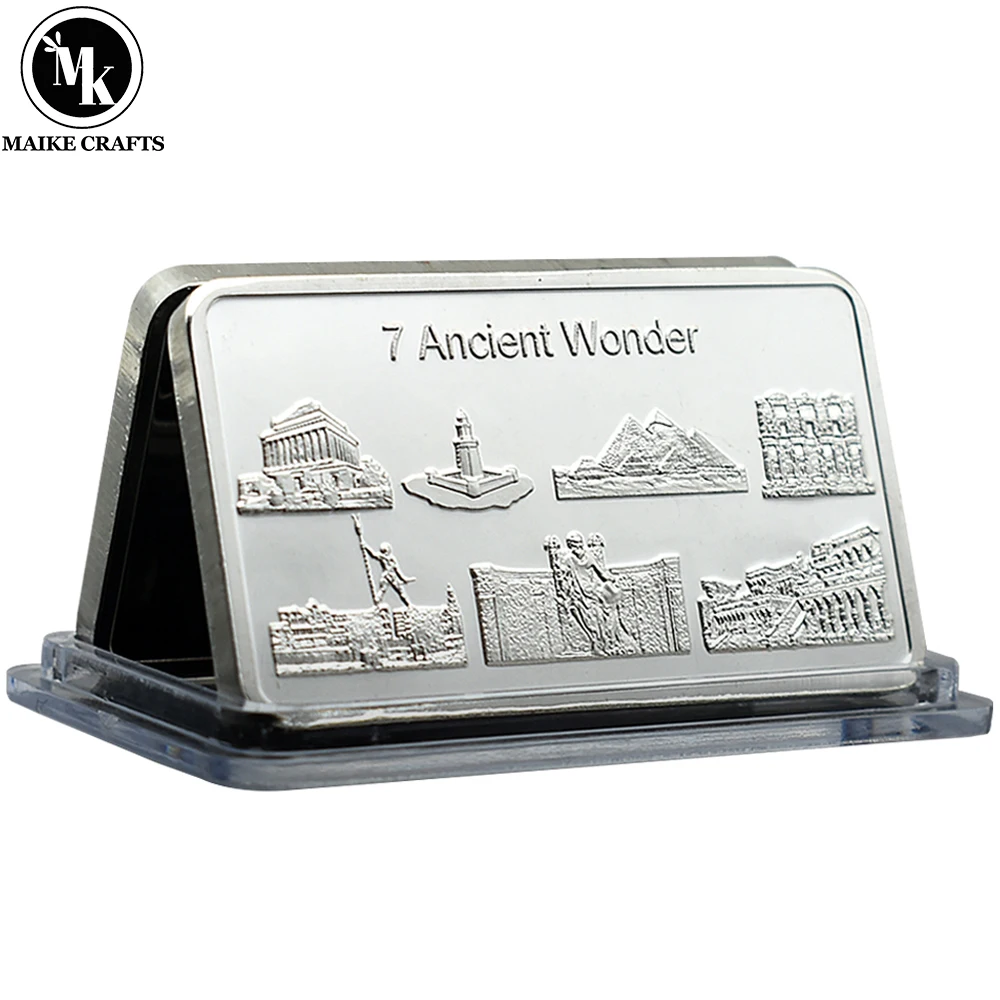 Sette Meraviglie Del Mondo Antico Silver Strip Metal Relief Medal Challenge Coin Collection Gift