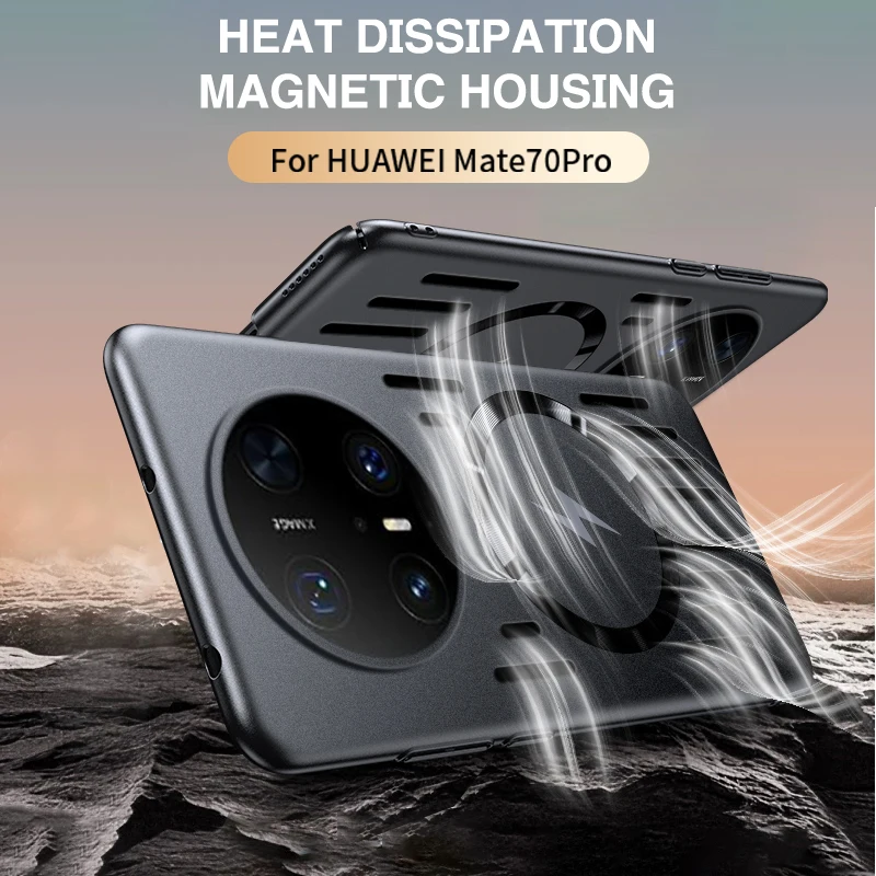 Luxury Matte Heat Dissipation Breathable Magnetic Case - Shockproof Hard Cover