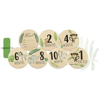 7PCS Newborn Photography Props Wooden Monthly Milestone Cards Baby Shower Gifts for Boys and Girls Photography Accessories 5