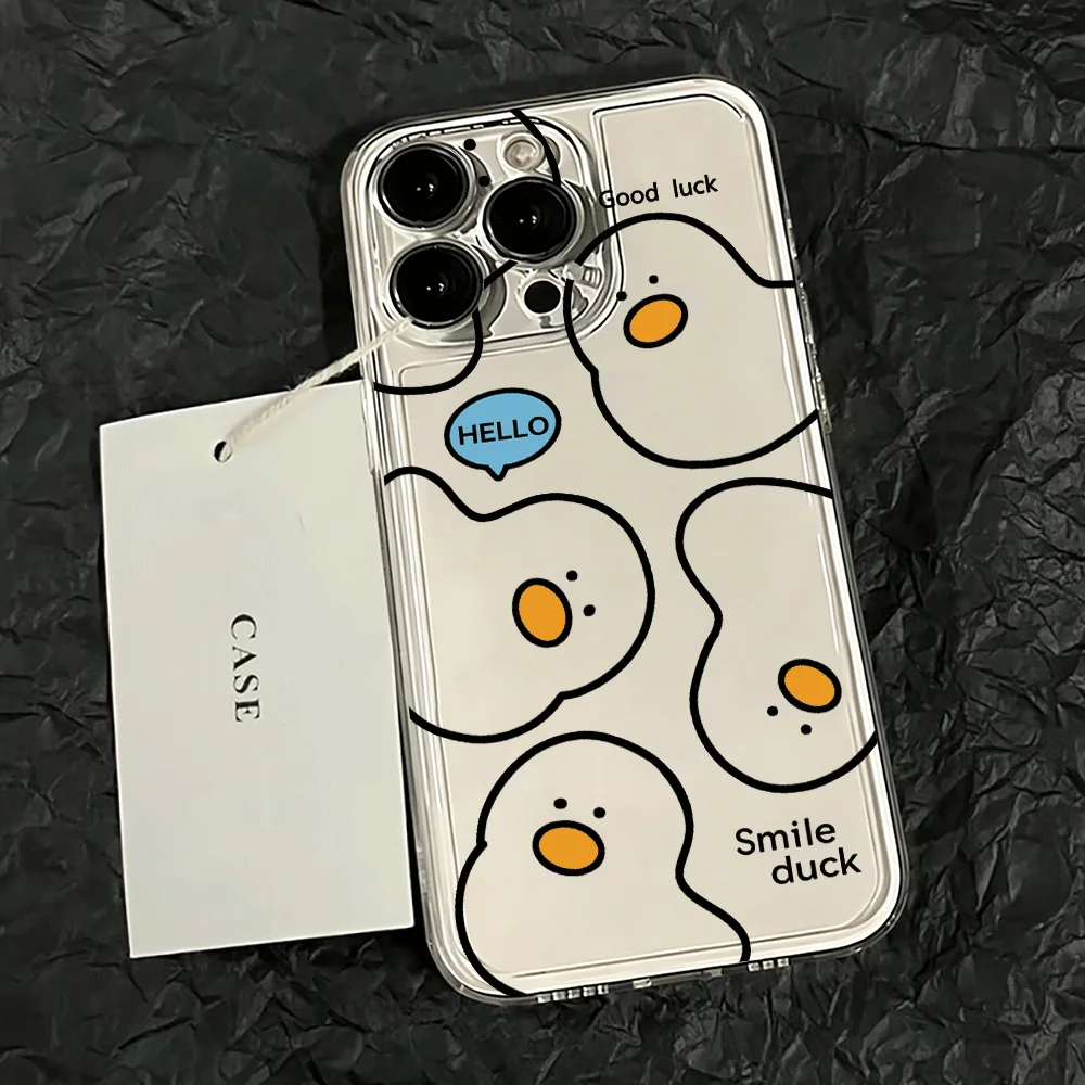 Adorable Line Duck Clear Phone Case Cover