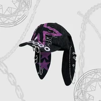 Y2k Wasteland Wind 3D Ear Hand-painted Hole Baseball Hat Street Trend Men Women Personality Adjustable Casual Hip-hop Caps Gorra 2
