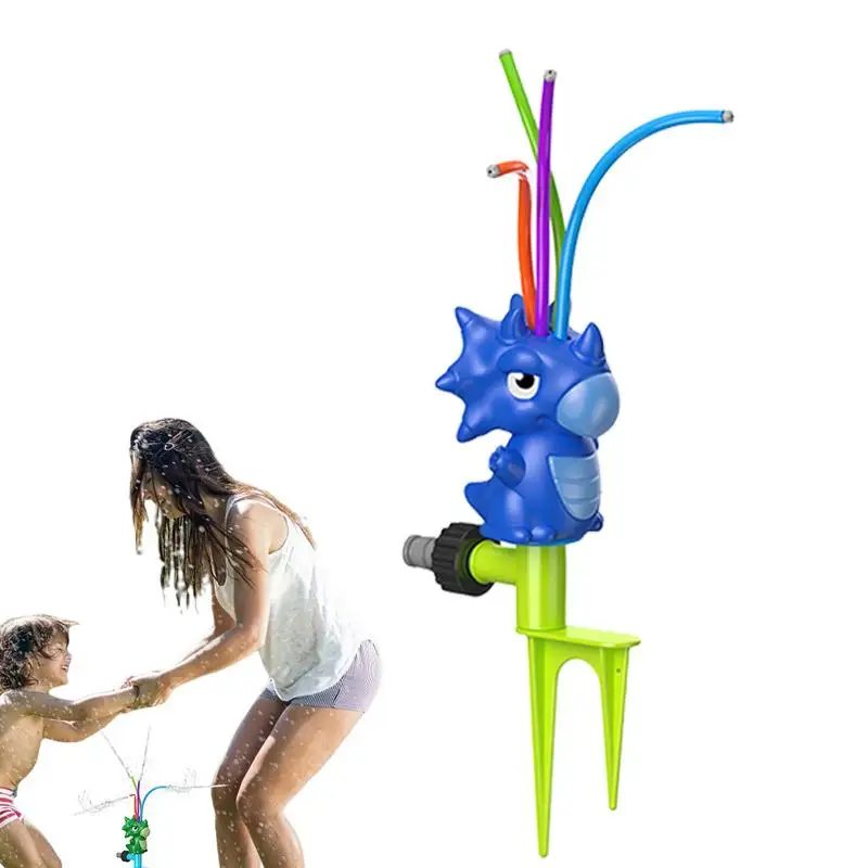 

Kids Water Sprinkler Dinosaur Water Sprinklers Rotation Outdoor Water Toys Spray Toys Backyard Games For Playful Summer Outside