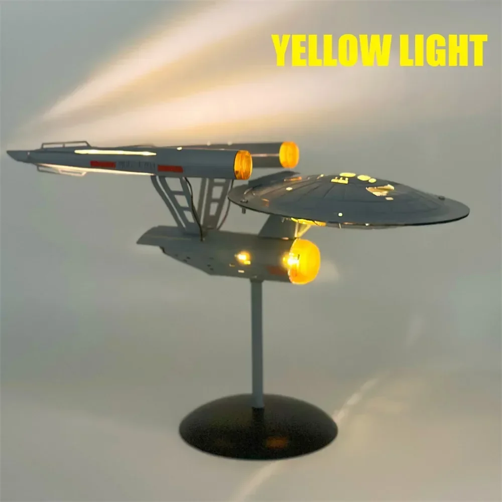 1:1000 Star Trek Enterprise Model Metal Aircraft Light Starship Flying Night Light Decor Ornamenti Modello Da Collezione