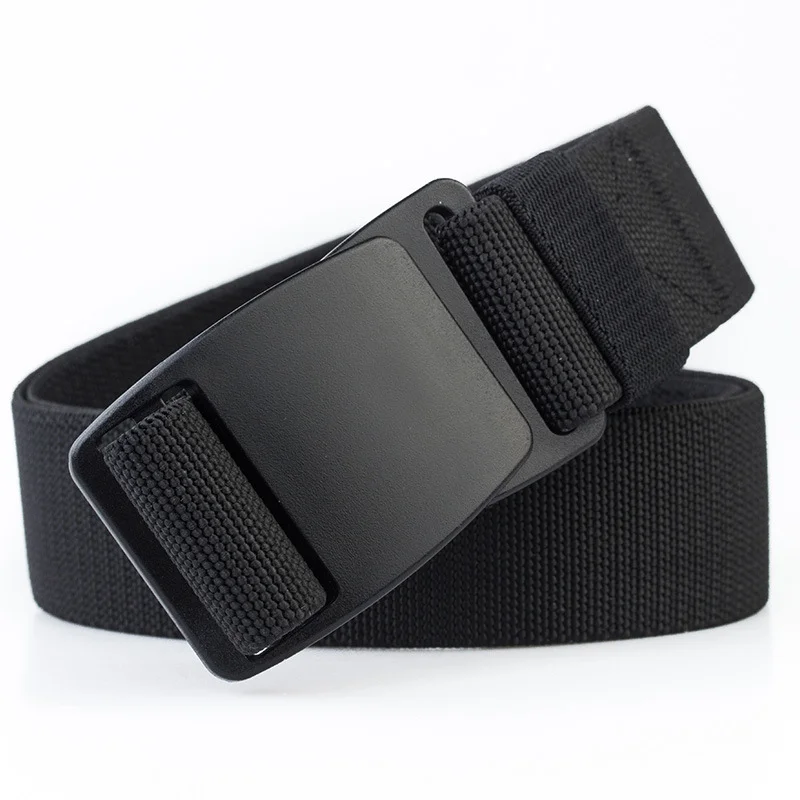 

Men's Brand Unisex Design Quality Hard Plastic Buckle Belt Man Quality Canvas Elastic Waistband Casual Belts Men