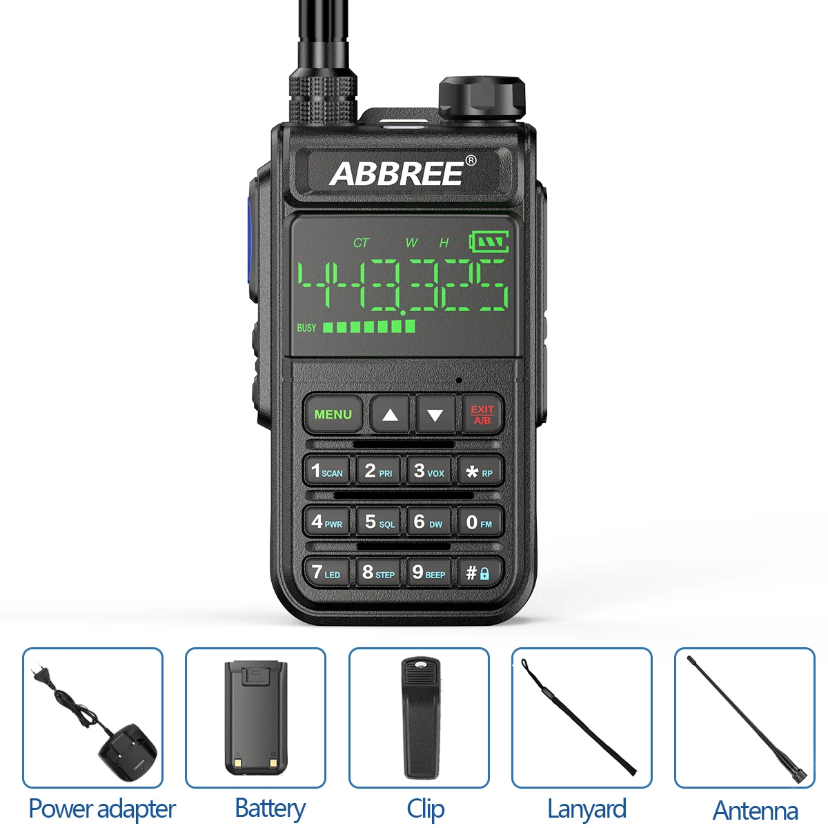 military walkie talkie ABBREE AR-518 Walkie Talkie Automatic Wireless Copy Frequency 10W 108-660MHz Air Band Long Range USB Charging Baofeng UV-5R Radi walkie talkies for adults Walkie Talkie