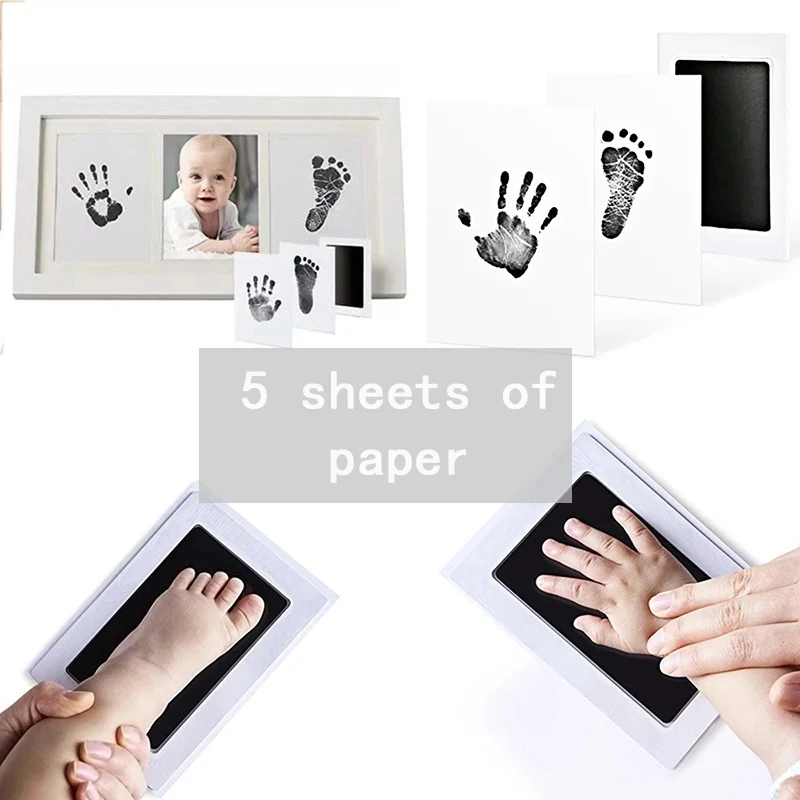 BabyFootprintsSafeNonToxicHandprintFootprintImprintInkPadsKitsForBabiesPawPrint