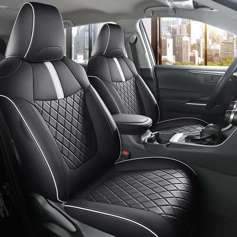 

Чехлы на автомобильные сиденья для Toyota RAV4 2020 2021 2022 2023 2024, гибридные/бензиновые кожаные чехлы на автомобильные сиденья, аксессуары для интерьера автомобиля