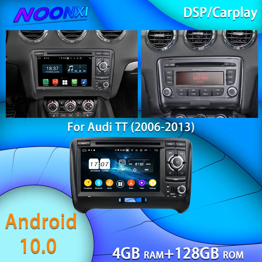 

For Audi TT 2006-2013 Car Radio Android 10 Touch Screen DVD Stereo Multimedia Player Bluetooth GPS Navigation Carplay Head Unit