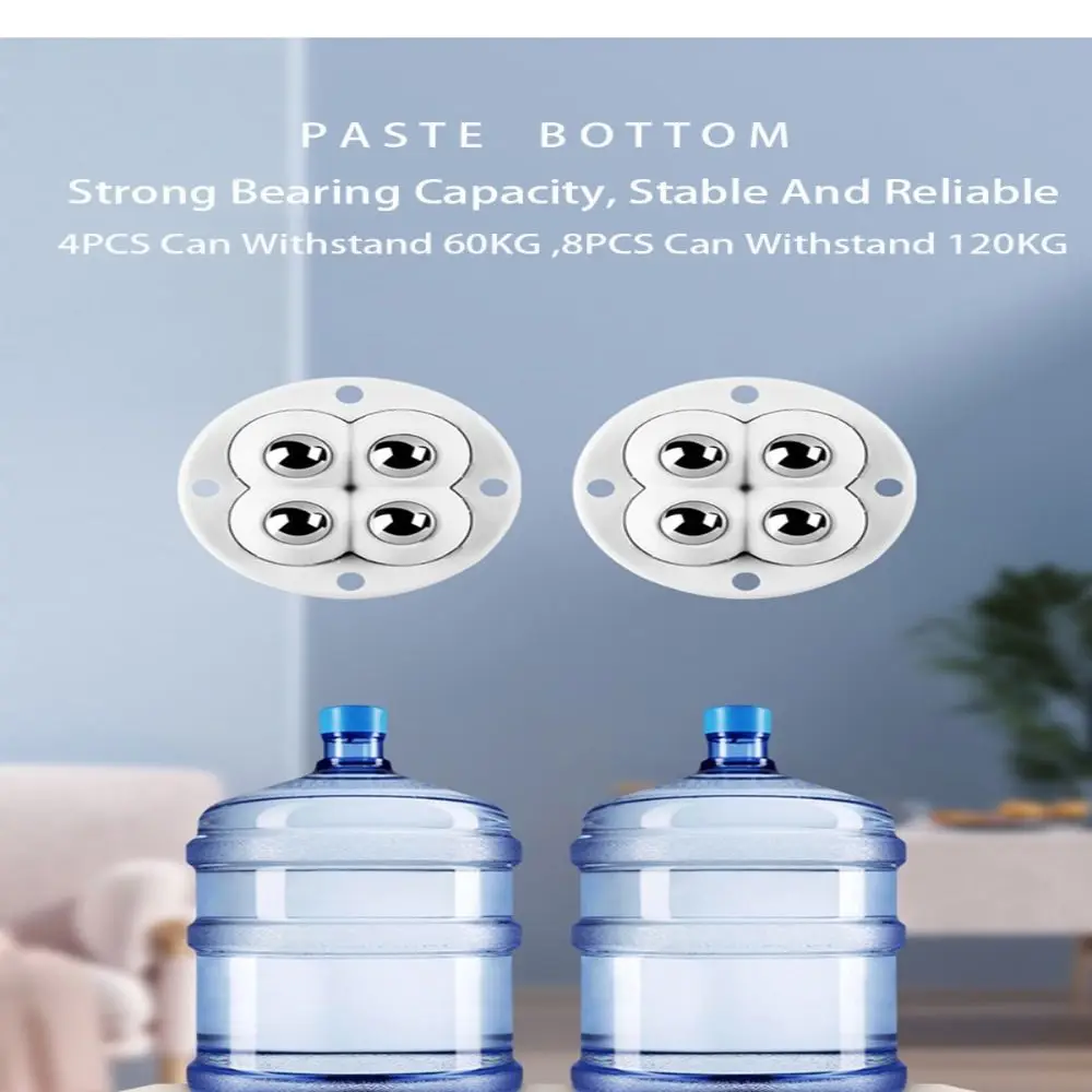 

Wheels Swivel Rollers Universal Ball Pulley For Furniture Storage Box Mute 4 Beads Ball Self Adhesive Pulley Base