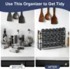 Spice Rack Organizer for Cabinet, Spice Organizer with 28 Empty Spice Jars with Black Lids 6