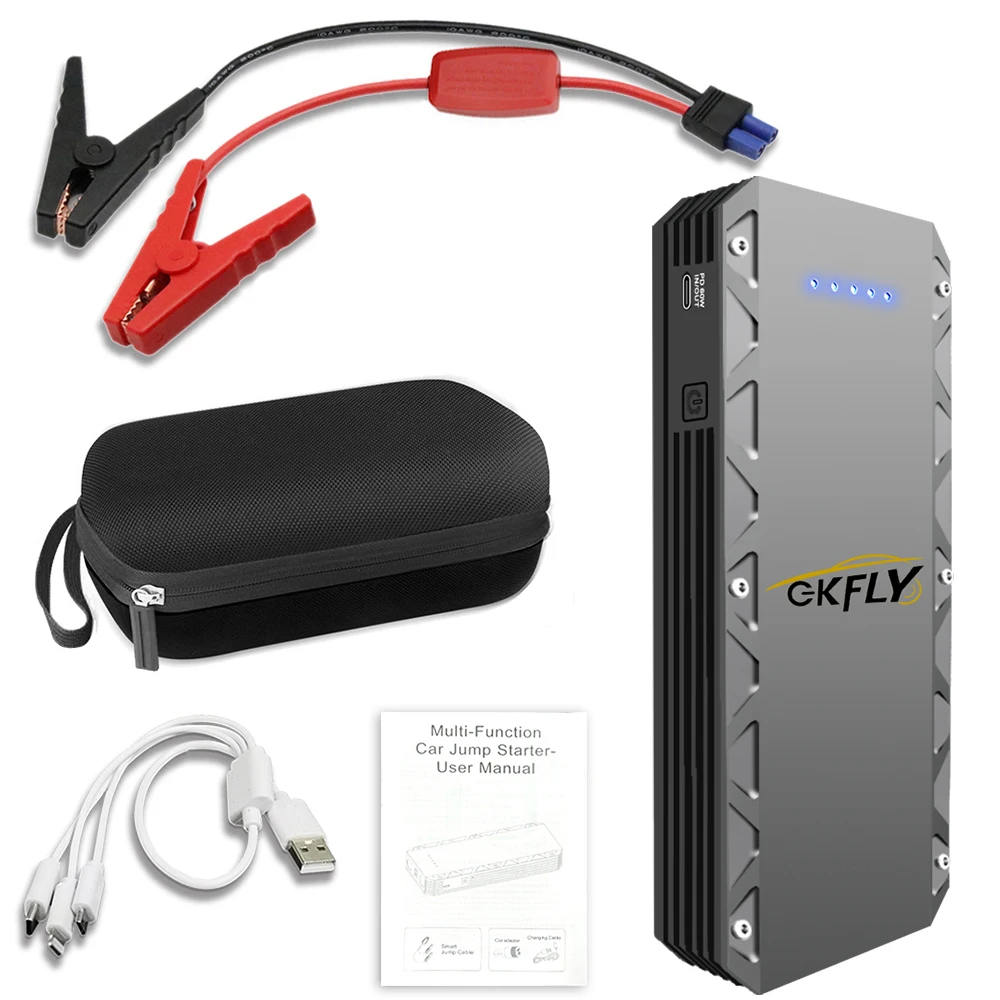 GKFLY 26000mAh Car Jump Starter Power Bank 6000A Car Booster Auto Emergency Starting Device Jump Start for Petrol Diesel