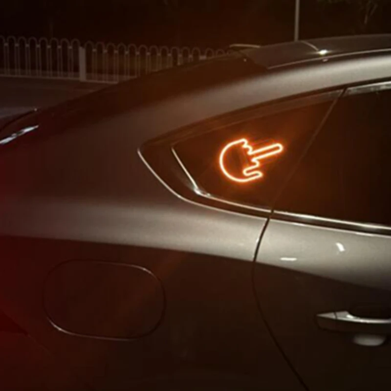 Road Anger Sign Middle Finger Gesture Light Remote Control Car Indicator Light Car Amber Middle Finger Warning Brake Light