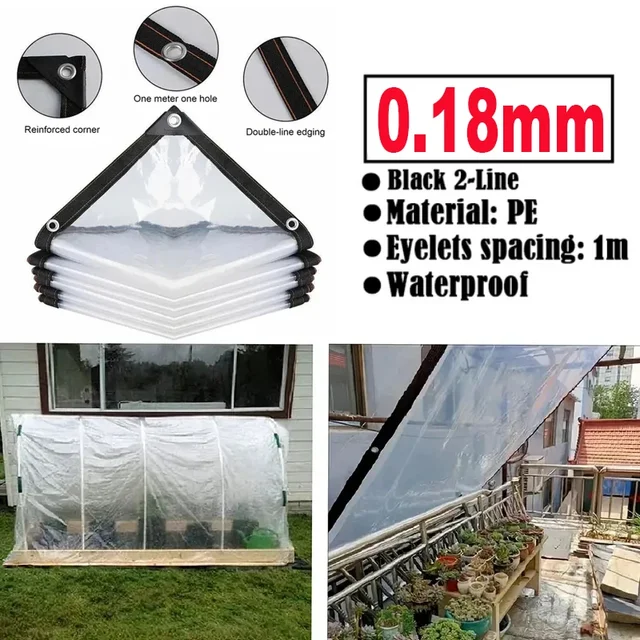 Gardening Transparent Plastic Shelter Film Outdoor Waterproof Tarp Cloth Terrace Succulents Insulation Tent Balcony Awnings Tarp