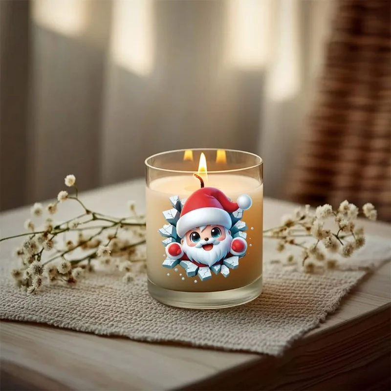 3D Christmas UV DTF Cup Stickers 8pcs Waterproof Sticker Pack for Decorating Mugs DIY Art Supplies Home Decoration 3d stickers