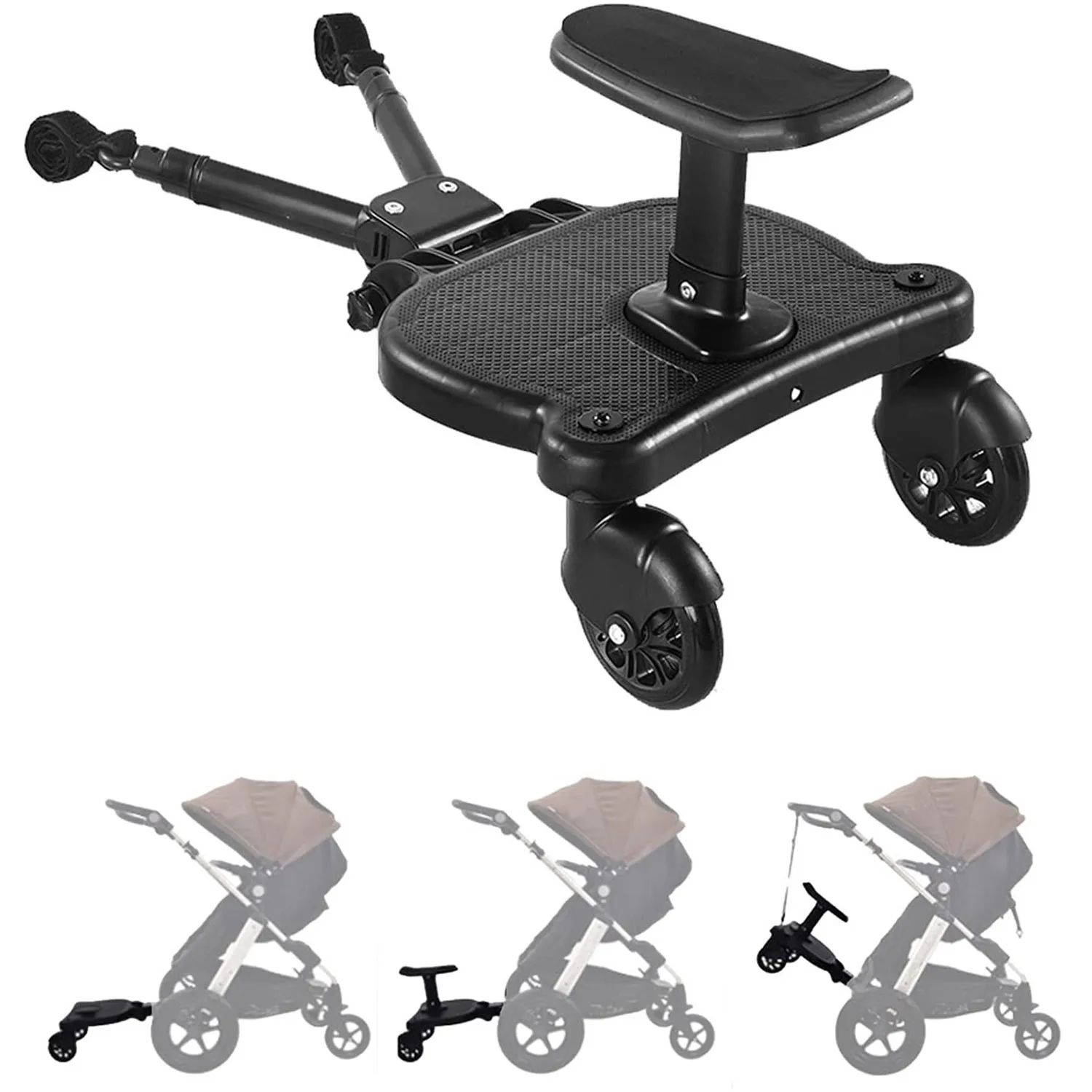 Universal Strollers Step Board Adapter with Seat Second Child Jogger Twins Scooter Baby Pram Hitchhiker Bumper 25KG Load