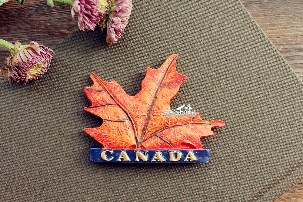 Canada Maple Leaf Tourist Travel Souvenir 3d Resin Refrigerator Fridge