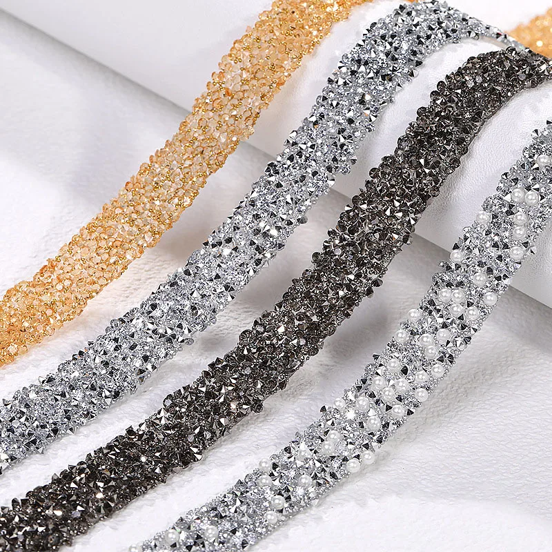 1/2/3 Yards Resin Rhinestone Ribbon Self Adhesive Diamond Ribbon Crystal  Roll Glitter Resin Diamond Belt Bling For DIY Art Craft - AliExpress