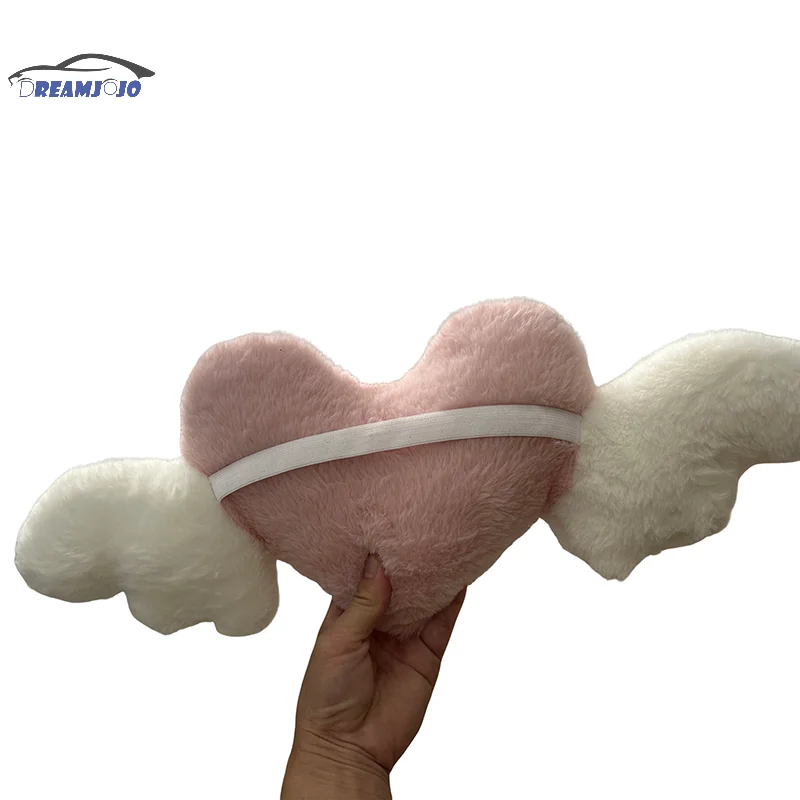 하트 모양 자동차 머리 받침 봉제 러브 목 베개 시트, 범용 요추 베개 지지대 액세서리, 등 쿠션