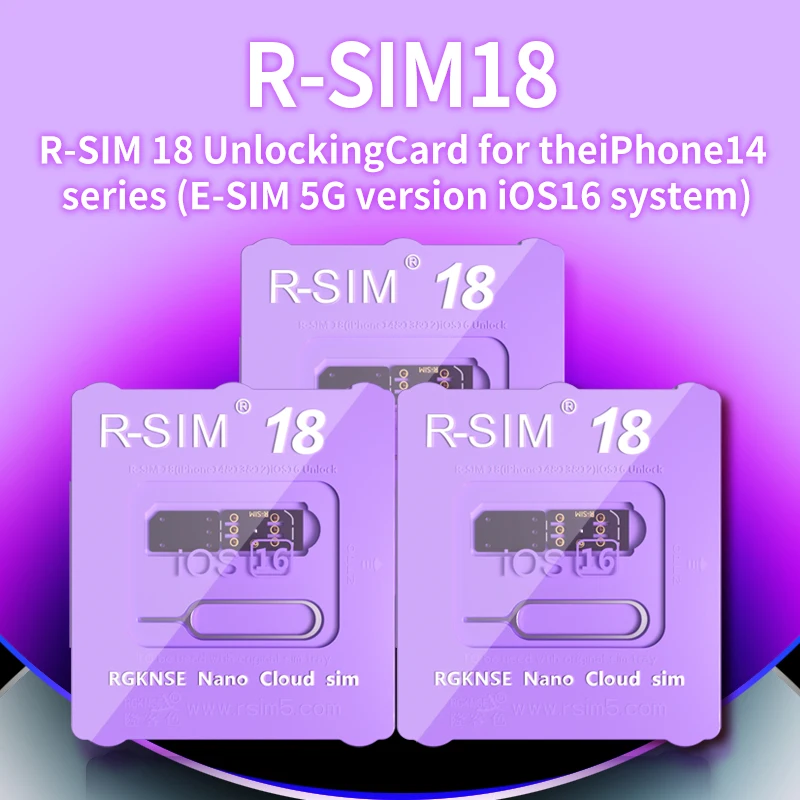 

R-SIM 18 Unlocking Card for iPhone14 Series (E-SIM 5G version iOS16 system) Unlock For Iphone 14 14Pro max 11/12/13