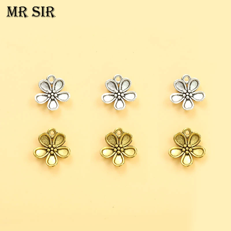 

30pcs Vintage Silver/Gold Color 3D Mini Flower Charms Alloy Metal Flowers Earrings Pendant DIY Making Jewelry Accessories Crafts