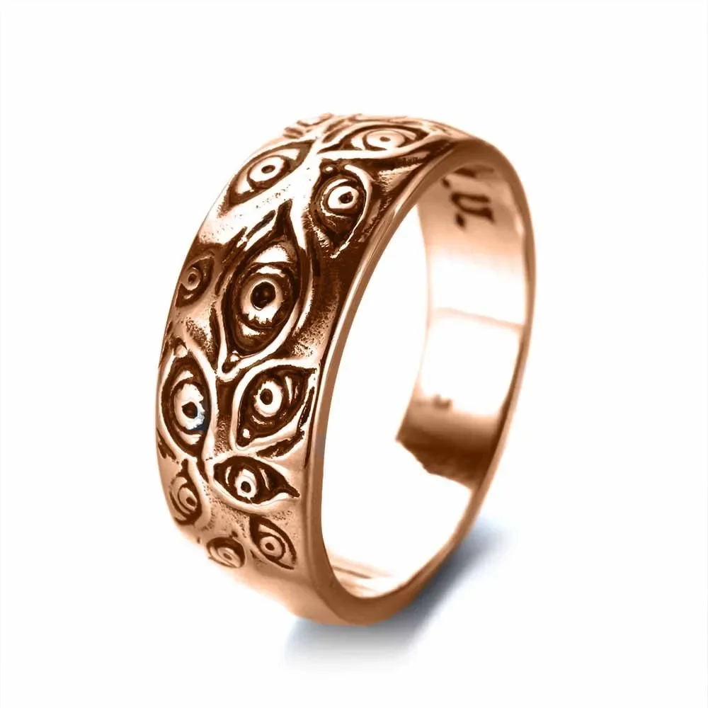 Vintage Gothic Minimalist Trend Devil's Eye Ring Men's and Women's Street Niche Party Creative Fashion Hip Hop Niche Gift Jewelry