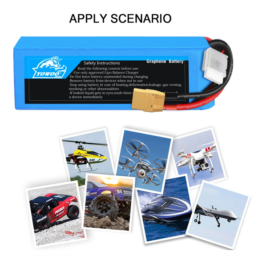 Batterie LiPo 6S 6000mAh 100C EC5 pour RC Drone Voiture