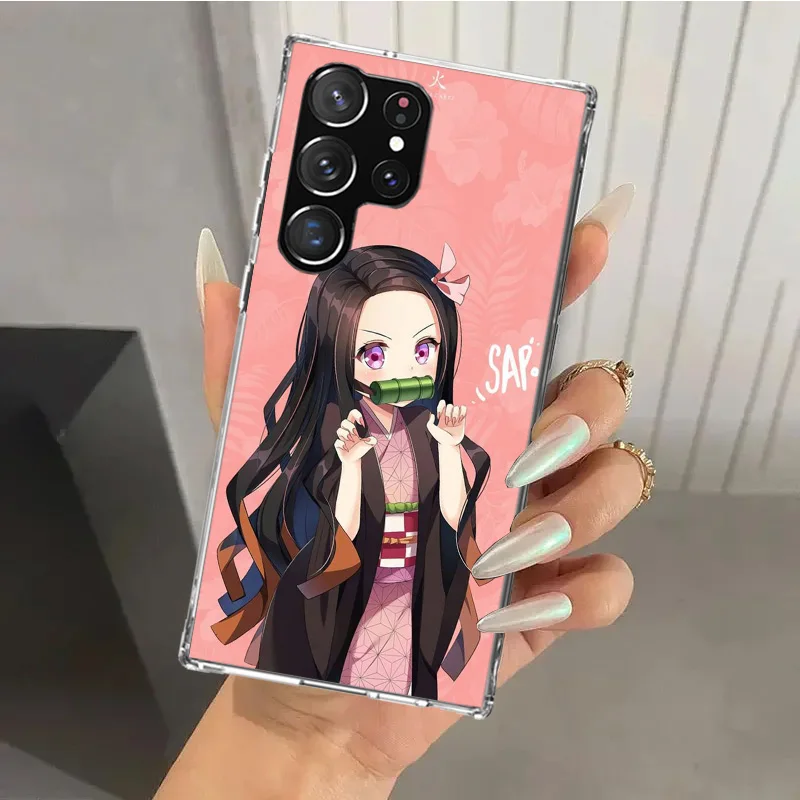 thumbnail image 1 of Funda de teléfono Demon Slayer Kamado Nezuko para Samsung Galaxy S24 S23 S22 S21 Ultra S20 FE S10 Plus S10E S9 S8 + S7 Edge con estampado suave, 1 of 5